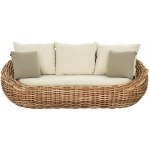 Apple Bee Cocoon 236x130x78 cm umělý ratan Mocca sedáky Olefin Bouclé Cream – Hledejceny.cz