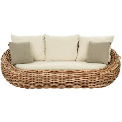 Apple Bee Cocoon 236x130x78 cm umělý ratan Mocca sedáky Olefin Bouclé Cream – Hledejceny.cz