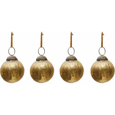 Set čtyř zlatých skleněných vánočních ozdob Kave Home Elur 6 cm – Hledejceny.cz