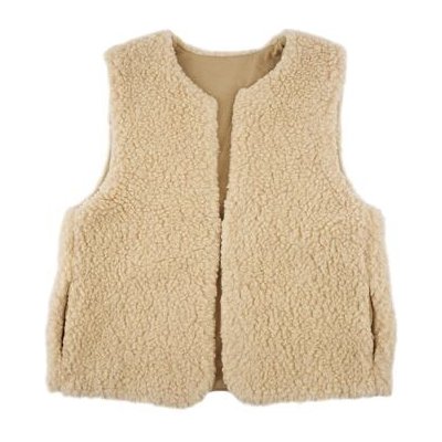 Vlnka vesta na knoflík s kapsami béžová – Sleviste.cz