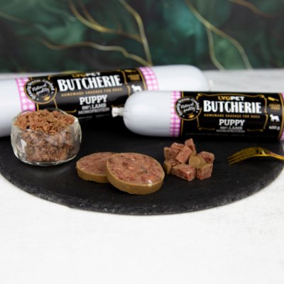 Lyopet Butcherie Puppy Lamb sausage 400 g – Sleviste.cz