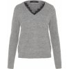 Dámský svetr a pulovr Vero Moda Dámský svetr VMIVA Relaxed Fit 10273857 Light Grey Melange W. BLACK LACE