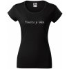 Dámské tričko s potiskem Dámské tričko Prosecco je láska Černá