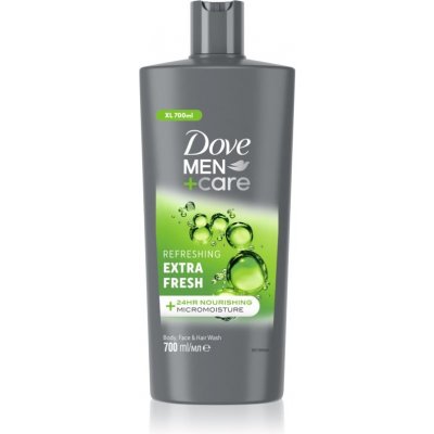 Dove Men+Care Extra Fresh osvěžující sprchový gel na tvář tělo a vlasy 700 ml – Zbozi.Blesk.cz