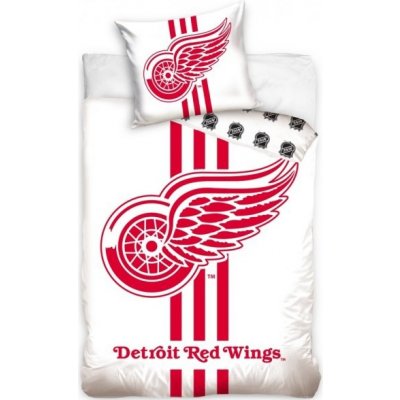 TipTrade povlečení NHL Detroit Red Wings bílé bavlna perkál 140x200 70x90