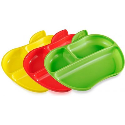 Munchkin Munchkin Set barevných dělených talířů ve tvaru jablka 3 ks – Zboží Mobilmania