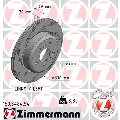 ZIMMERMANN Brzdový kotouč 150.3484.54 – Hledejceny.cz