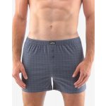 Gina pánské trenky volné šité s potiskem 75196P černá tm. šedá – Zboží Dáma