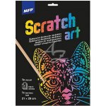 Škrabací obrázek šablona A4 Kočka 21x29cm – Zbozi.Blesk.cz