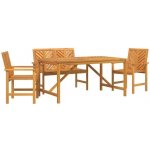 OMAXI 689353 Zahradní jídelní souprava 4 pcs Hnědá masivní akáciové dřevo – Hledejceny.cz