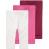 Kojenecké kalhoty a kraťasy Lupilu Dětské legíny s BIO bavlnou 3 kusy bordó růžová bílá