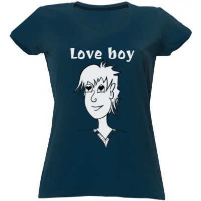 Tričko s potiskem Love boy Námořní modrá – Zboží Mobilmania