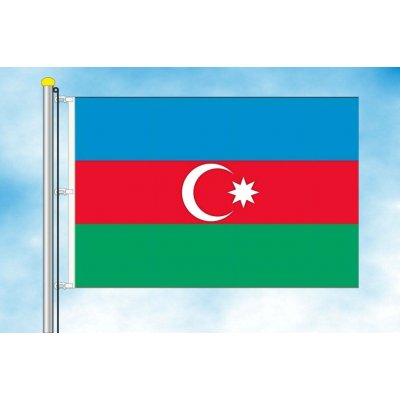 LIBEA, s.r.o. Vlajka Ázerbajdžánu Rozměr: 100×150 cm, Uchycení: Karabiny na stožár – Hledejceny.cz