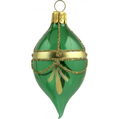 Bella Rose Skleněná vánoční ozdoba Oliva Zelená Lesk, zelená barva, sklo – Zboží Dáma