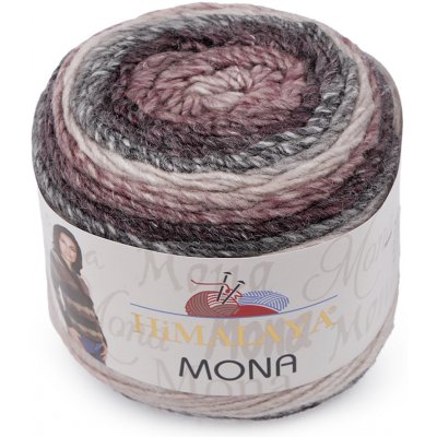 Pletací příze Himalaya Mona 100 g, střední, 4 (22111) šedá – Zboží Mobilmania