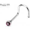 Piercing Šperky4U zahnutý piercing do nosu zirkon N1122A-020