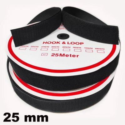 Pásek na suchý zip Háček a Smyčka set černý 25 mm balení 25 m – Hledejceny.cz