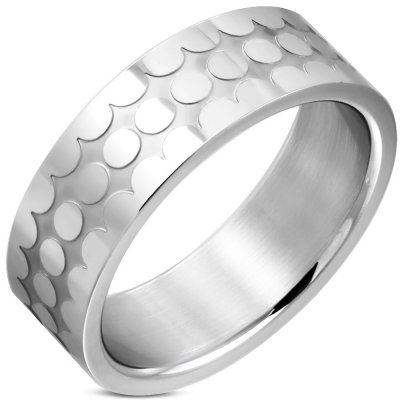 Šperky eshop prsten lesklé kroužky matný zářez J13.07