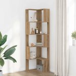 vidaXL Rohová 5patrová knihovna dub artisan 50x50x179 cm – Sleviste.cz