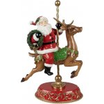 Clayre & Eef Červená vánoční dekorace Santa na jelínkovi - 29*14*46 cm – Hledejceny.cz