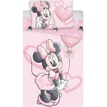 Jerry Fabrics povlečení Minnie Heart Baby pink 100 x 135 , 40 x 60 cm – Zbozi.Blesk.cz