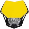 Moto řídítko UNI přední maska včetně světla V-Face, RTECH (žluto-černá)