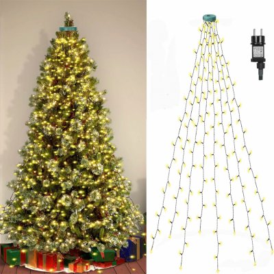 ROSNEK 1.75m LED světelný řetěz na vánoční stromek s časovačem a 8 světelnými režimy Světelná síť na osvětlení vánočního stromku pro vánoční stromek Christmas Party Deco