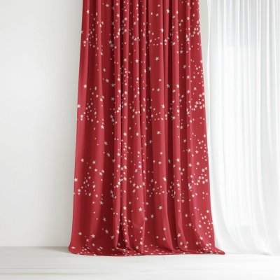 Goldea vánoční závěs valencia - hvězdičky na červené 160x135 cm – Zboží Dáma