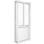 SkladOken.cz vedlejší vchodové dveře jednokřídlé 88 x 208 cm, dělené D3, bílé, PRAVÉ – Zboží Mobilmania
