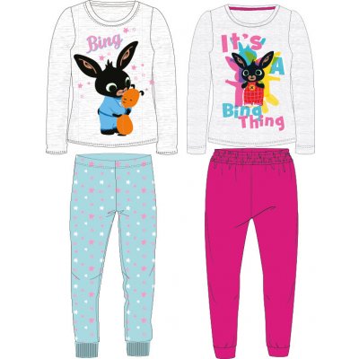 Dívčí pyžamo Králíček Bing sv.šedý melír růžová
