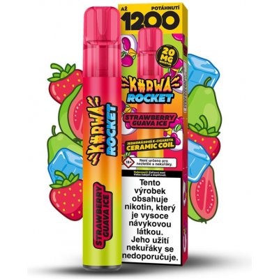 Kurwa Rocket Strawberry Guava Ice 20 mg 1 200 potahů – Zboží Mobilmania