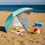 Plážový slunečník / paraván NILS Camp NC17114 240 cm zelený – Zboží Dáma