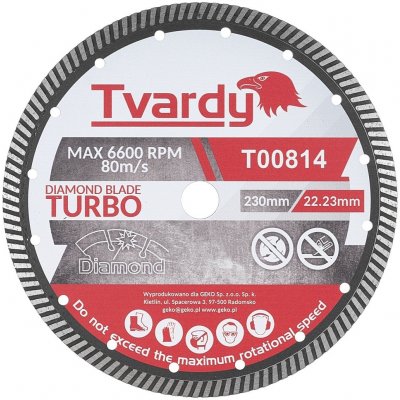 Kotouč diamantový řezný, Turbo 230x10x22,23mm na dlaždice a kámen TVARDY, , , – Zboží Mobilmania
