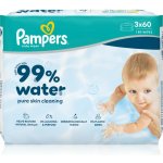 Pampers Aqua 99% Water vlhčené ubrousky 3 x 60 ks – Hledejceny.cz
