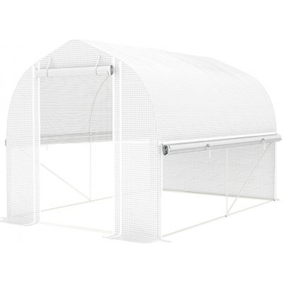 Outsunny se 4 okny a dveřmi 3 x 2 x 2 m bílý – Zboží Mobilmania