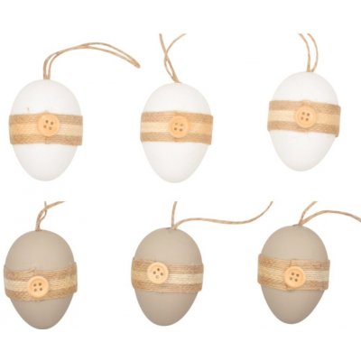 Vajíčka s knoflíkem plastová na zavěšení 6 cm, 6 ks v sáčku – Hledejceny.cz