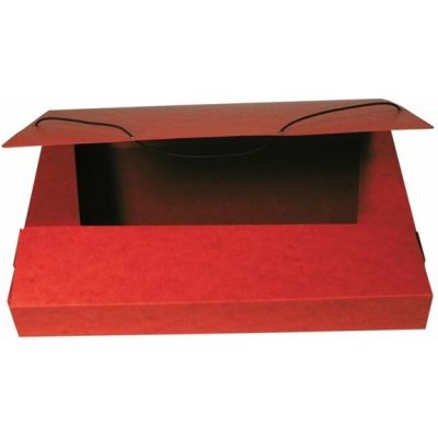 HIT Office Box prešpánový na spisy s gumičkou A4, červený – Zboží Živě