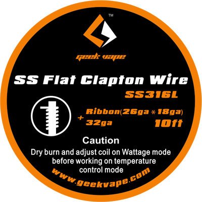 GeekVape SS Flat Clapton 26ga*18ga+32ga SS316L 3m