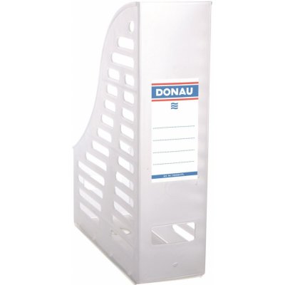 Stojan na časopisy Donau - EKO PP, transparentní bílý – Sleviste.cz