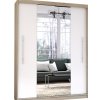 Šatní skříň Idzczak Torino 204 cm se zrcadly a posuvnými dveřmi Stěny bílá / dub