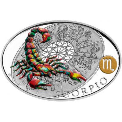 Česká mincovna Stříbrná medaile ovál Znamení zvěrokruhu - Štír 1 oz – Sleviste.cz