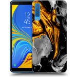 Pouzdro Picasee silikonové Samsung Galaxy A7 2018 A750F - Black Gold čiré – Zboží Mobilmania