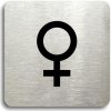 Piktogram Accept Piktogram "WC ženy IV" (80 × 80 mm) (stříbrná tabulka - černý tisk bez rámečku)