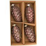 J&M Home International LTD. Šišky sklo 4ks/8cm hnědá/zlatá – Hledejceny.cz
