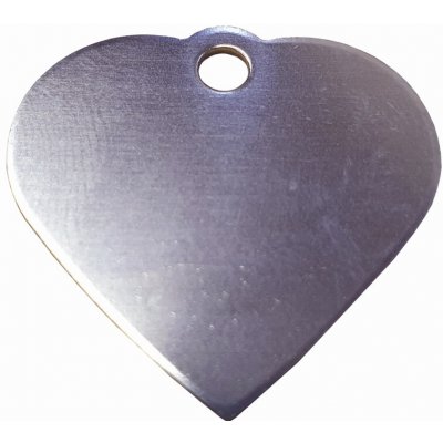 Bafpet Oboustranná psí známka srdíčko Stříbrná 2,1 x 2,2cm 03M – Zboží Dáma