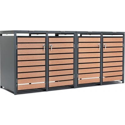 CoverTech Skříň pro 4 odpadkové koše 120 l nebo 240 l Bremen – Zboží Dáma