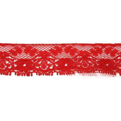 Krajka pevná 25mm nylon 541206 metráž - více barev Barva: 0009 Červená – Sleviste.cz