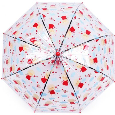 Dětský průhledný vystřelovací deštník červená srdce – Zboží Mobilmania