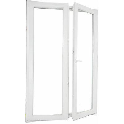 Aluplast dvoukřídlé balkonové dveře Pravé Dvojsklo bílá 140 x 220 cm – Hledejceny.cz