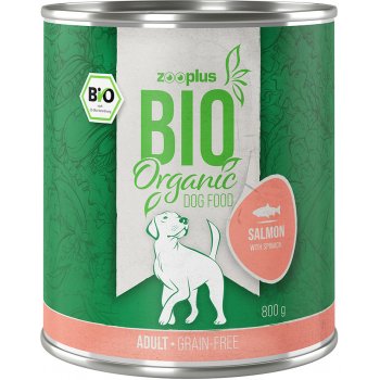 zooplus 24 x Bio bio losos s bio špenátem bez obilovin 0,8 kg